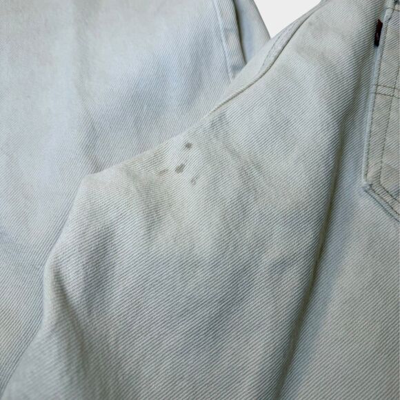 Vintage Levi’s 550 Made in USA White Denim Jeans 34x34 Custom Snake Print 90s - Picture 7 of 12